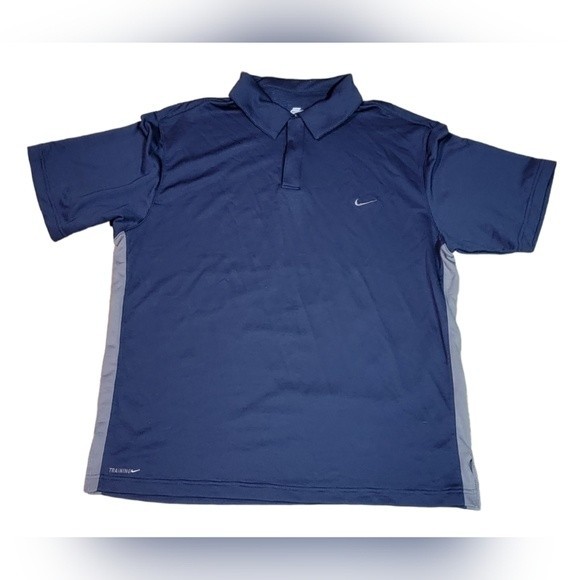 Nike Other - Nike Men's Training Moisture Control Polo Blue and Gray Shirt Size Large